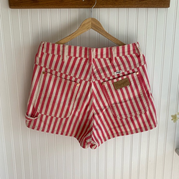 Wrangler Pink and White Striped Carpenter Denim Shorts - Picture 2 of 5